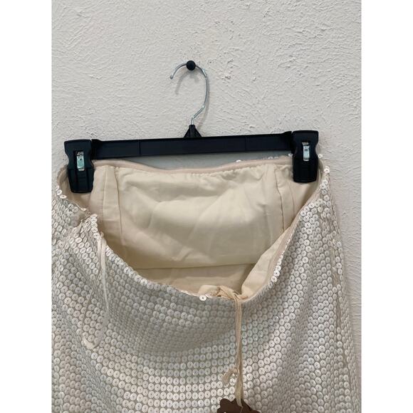 Anthropologie Forever That Girl White Sequin Midi Strapless Dress Small NWT - Picture 13 of 13